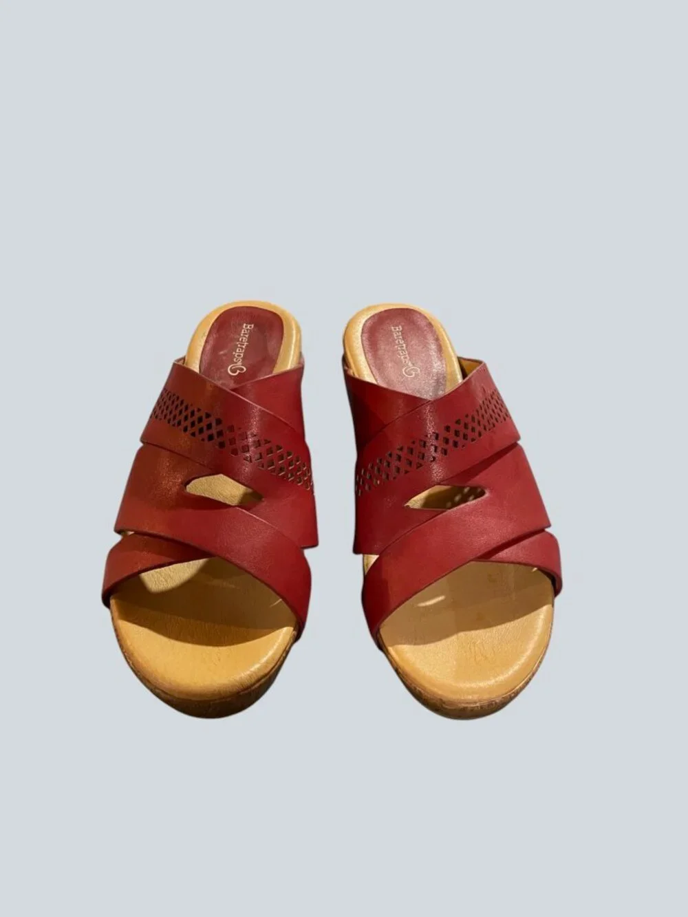 Red Baretrap Wedge Sandal Size 8 1/2 - Picture 2 of 4